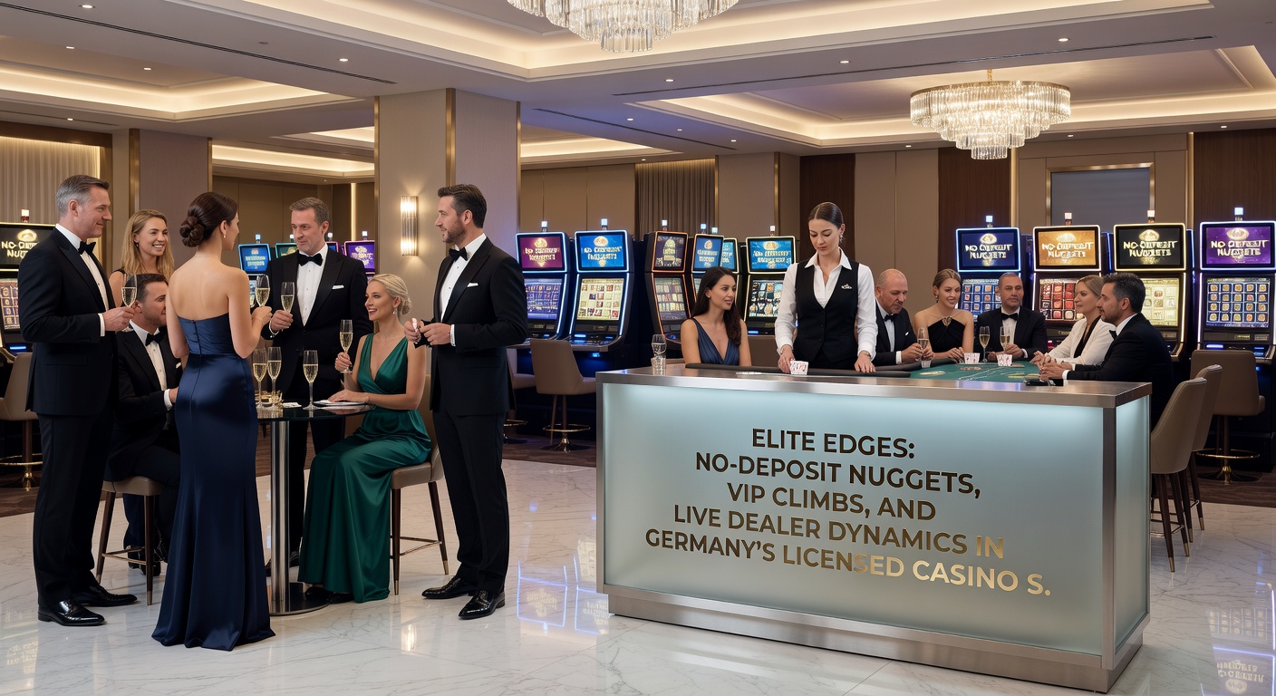 VIP-Stufenleiter mit No-Deposit-Boni und Live-Dealer-Tischen in einem deutschen Online-Casino-Dashboard