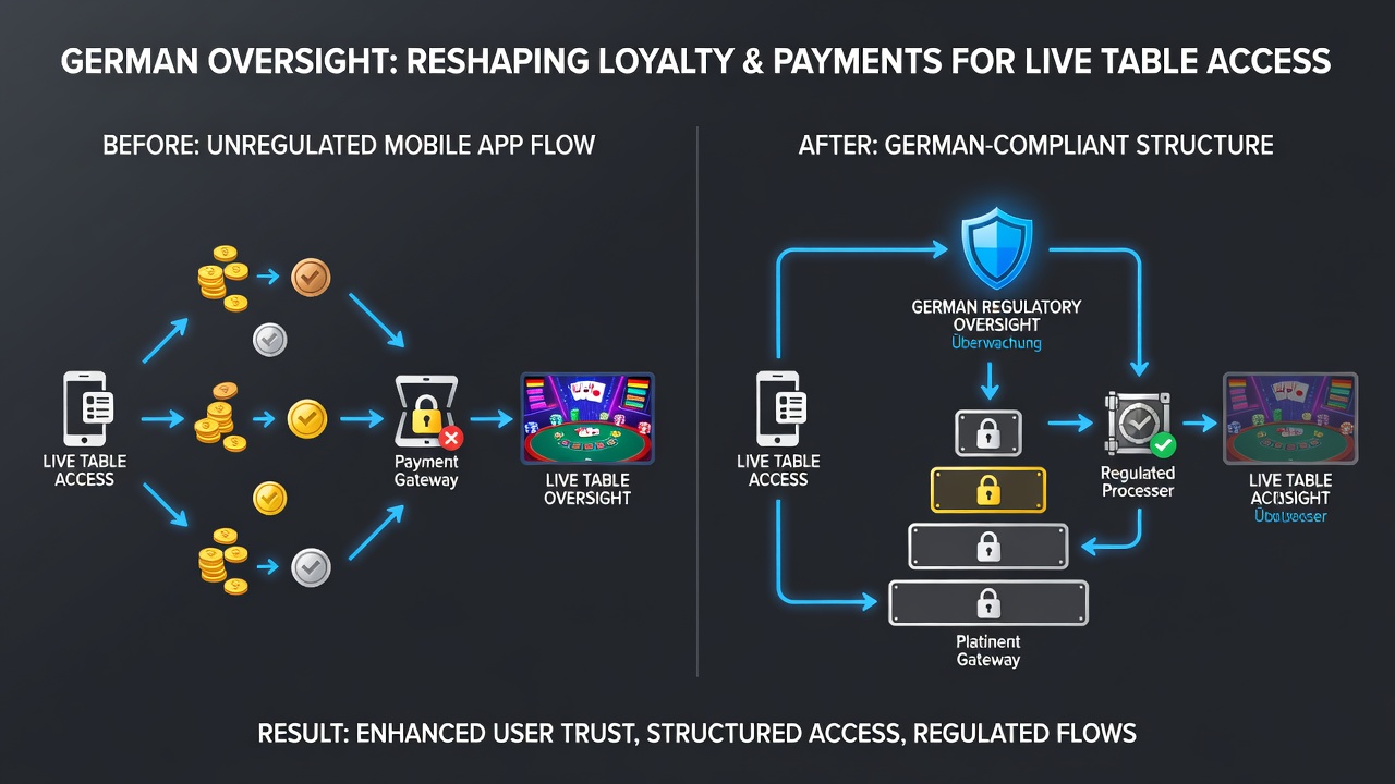 Darstellung von Zahlungsflüssen und Treuestufen in regulierten mobilen Casino-Apps