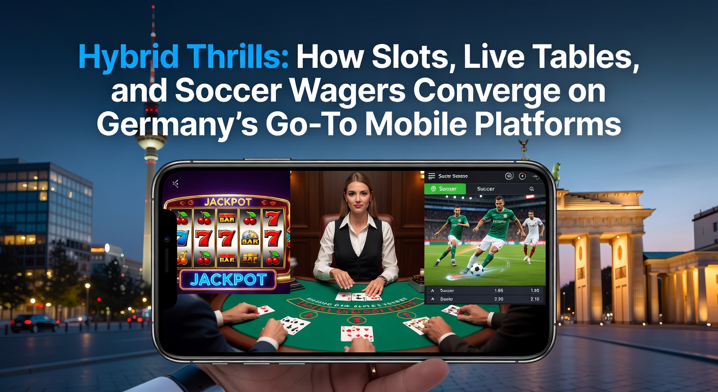 Mobil-App mit Slots, Live-Tisch und Fußballwetten auf einem Smartphone-Bildschirm, typisch für deutsche Hybrid-Plattformen