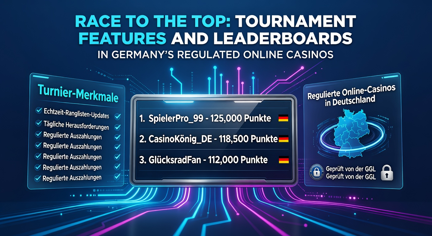 Dynamisches Leaderboard in einem deutschen Online-Casino-Turnier mit aufsteigenden Ranglisten und Preisen