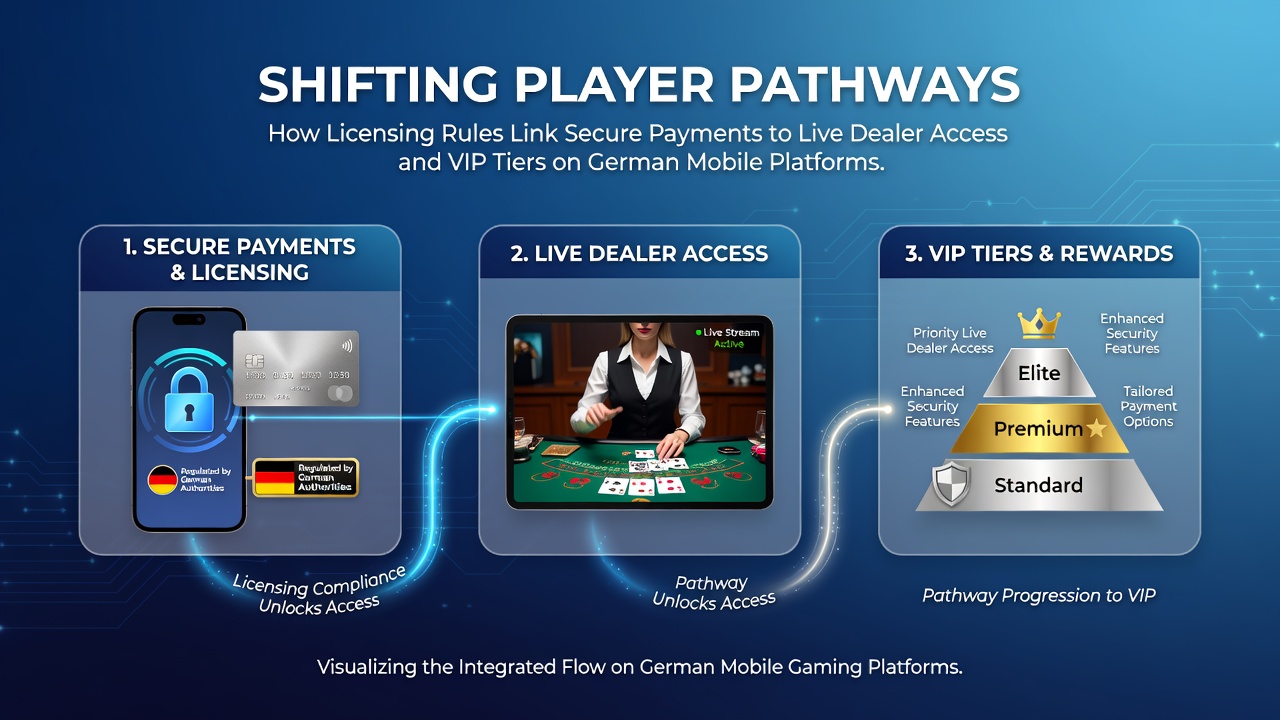 Veränderte Spielerwege: Wie Lizenzregeln sichere Zahlungen mit Live-Dealer-Zugang und VIP-Stufen auf deutschen Mobilplattformen verbinden